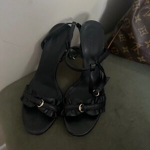 Gucci black buckle heels